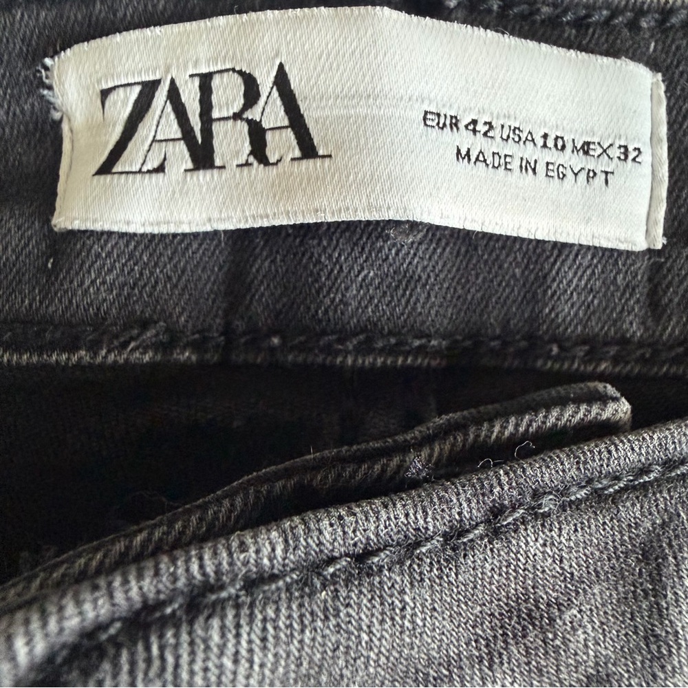 ZARA Black Skinny Jeans Women’s High Rise Stretch Denim Slim Fit Sz 10 - Picture 6 of 6